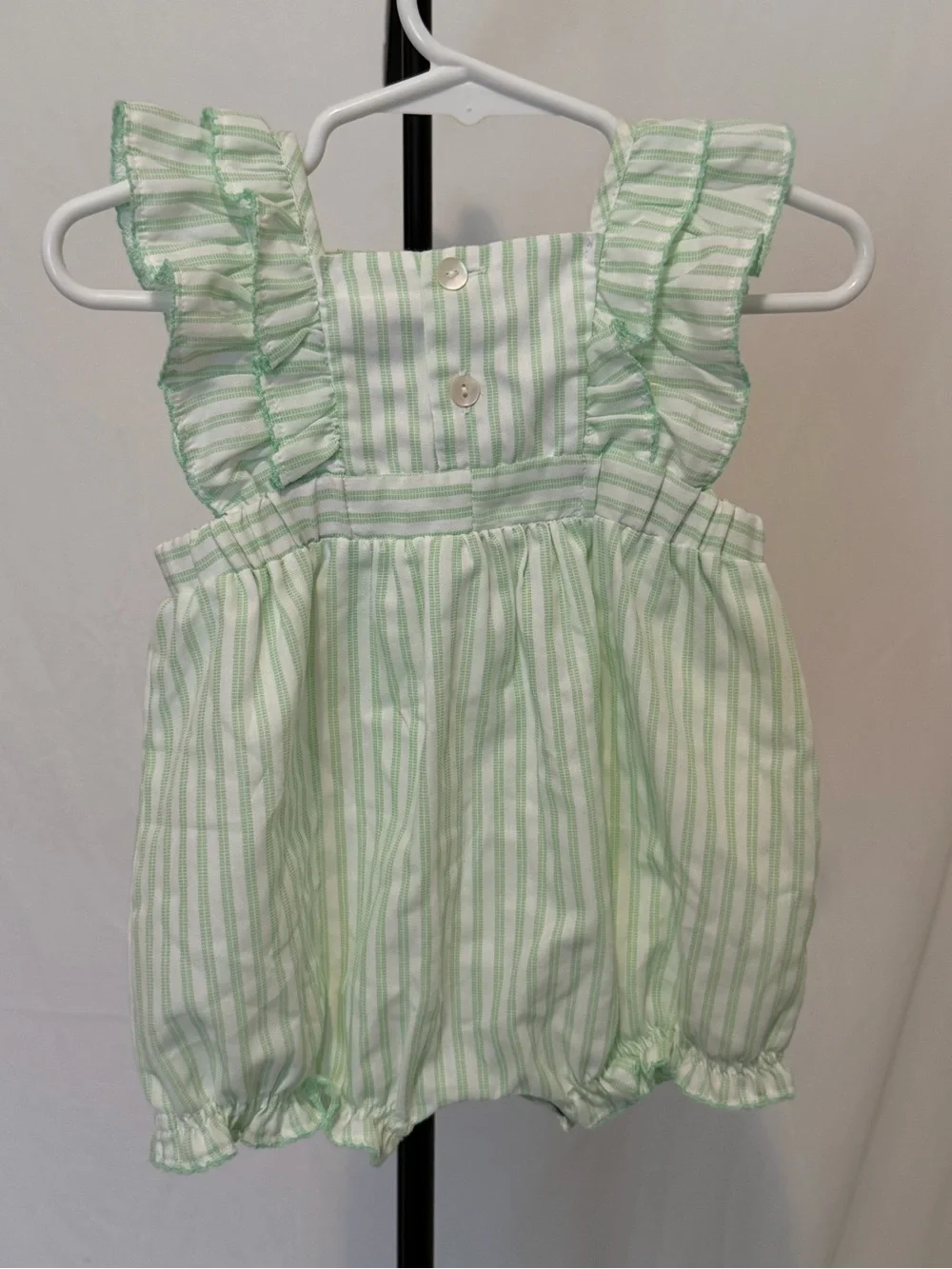 Fantaisie Bebes Smocked Stripe Baby Bubble Romper 3 Months NWOT